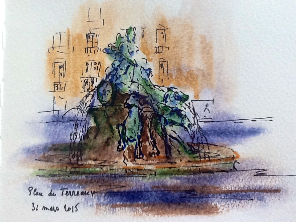 Lyon, la fontaine de la place des Terreaux